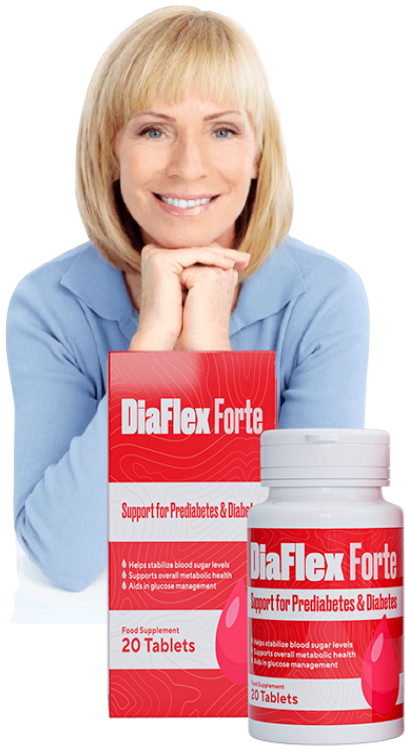 Ältere Frau, Die Ein Gesundes Altern Repräsentiert Und Diaflex Forte Vorstellt.